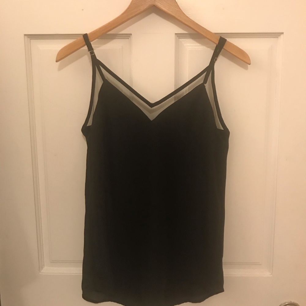 Black sheer mesh detail cami